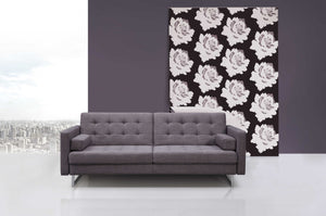 80" X 45" X 13" Gray Stainless Steel Sofa Bed