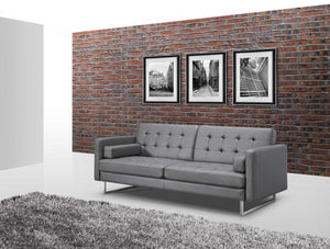 80" X 45" X 13" Gry Stainless Steel Sofa Bed