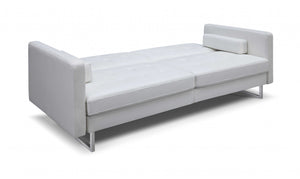 80" X 45" X 13" White Stainless Steel Sofa Bed
