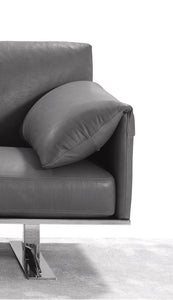 84" X 37" X 31" Gray Leather Sofa