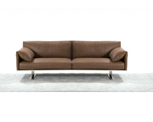 84" X 37" X 31" Taupe Leather Sofa