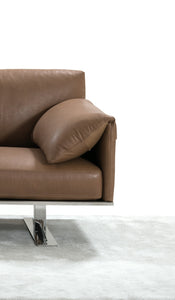84" X 37" X 31" Taupe Leather Sofa