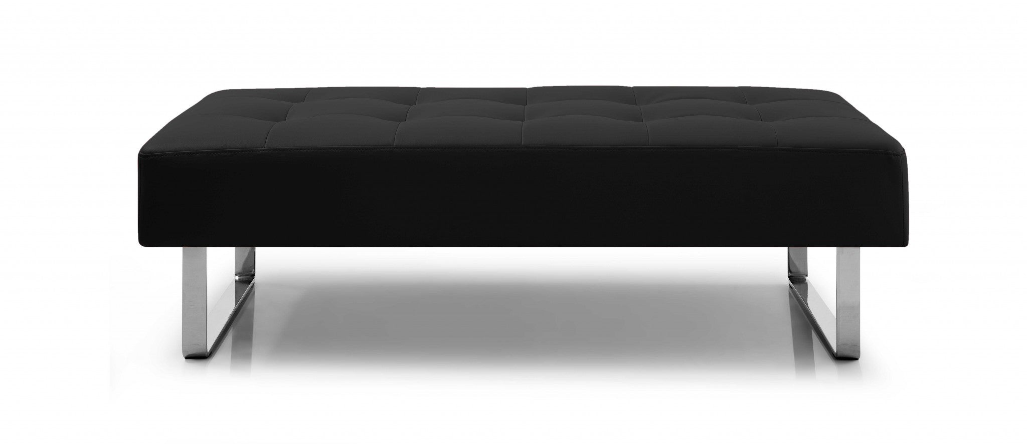 52" X 24" X 16" Black Faux Leather Bench