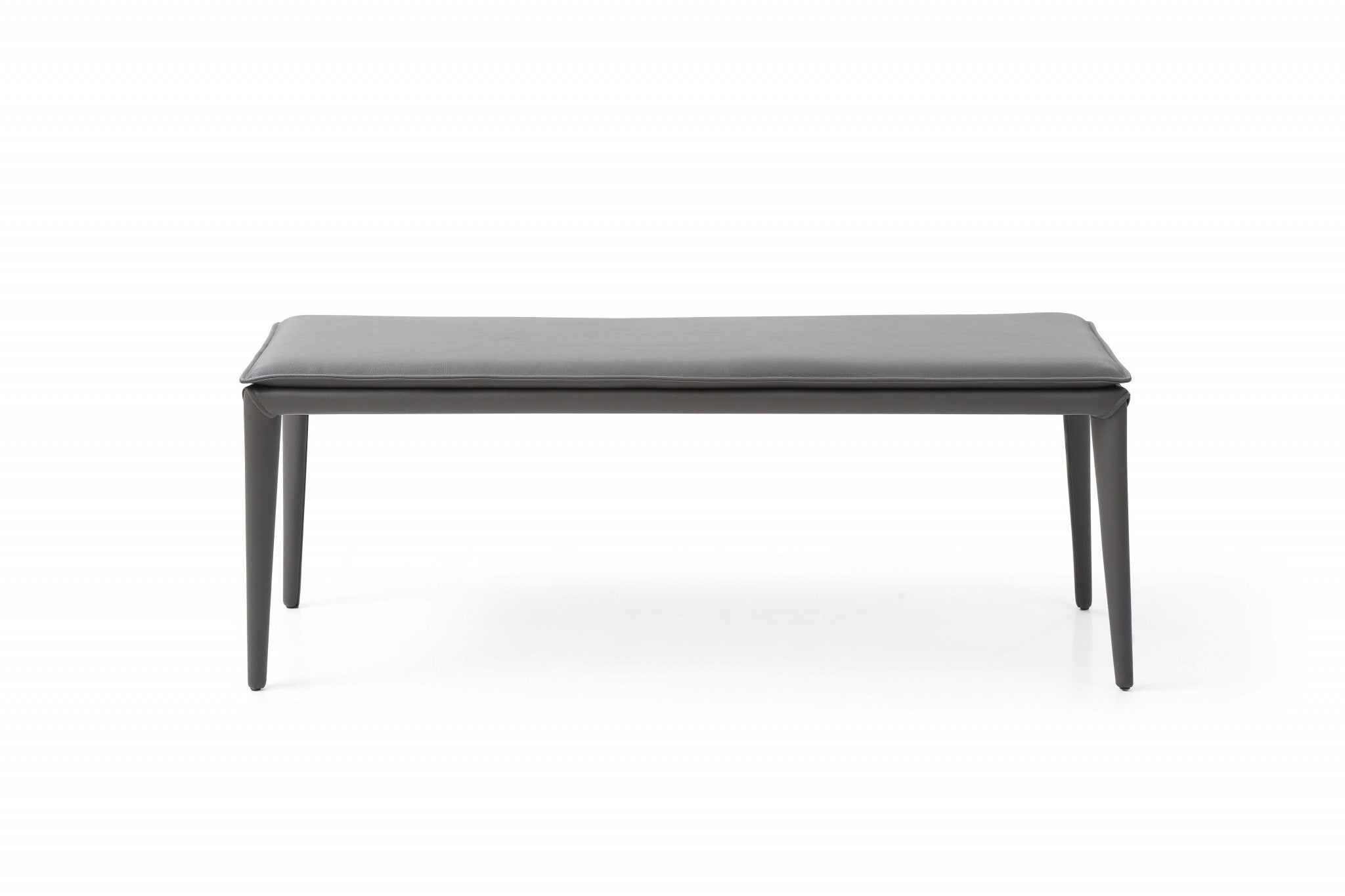 47" X 16" X 18" Dark Grey Faux Leather Bench