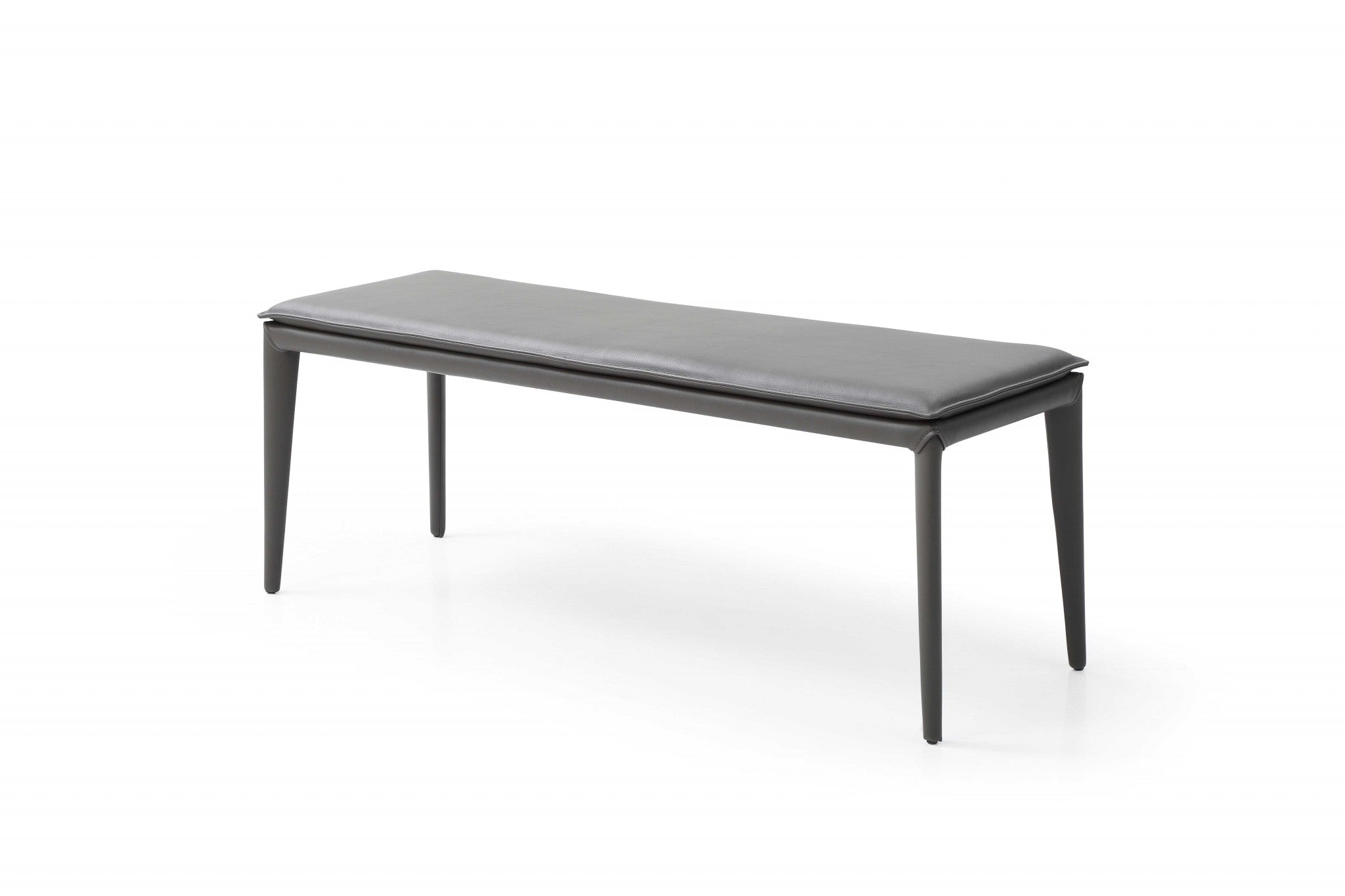 47" X 16" X 18" Dark Grey Faux Leather Bench