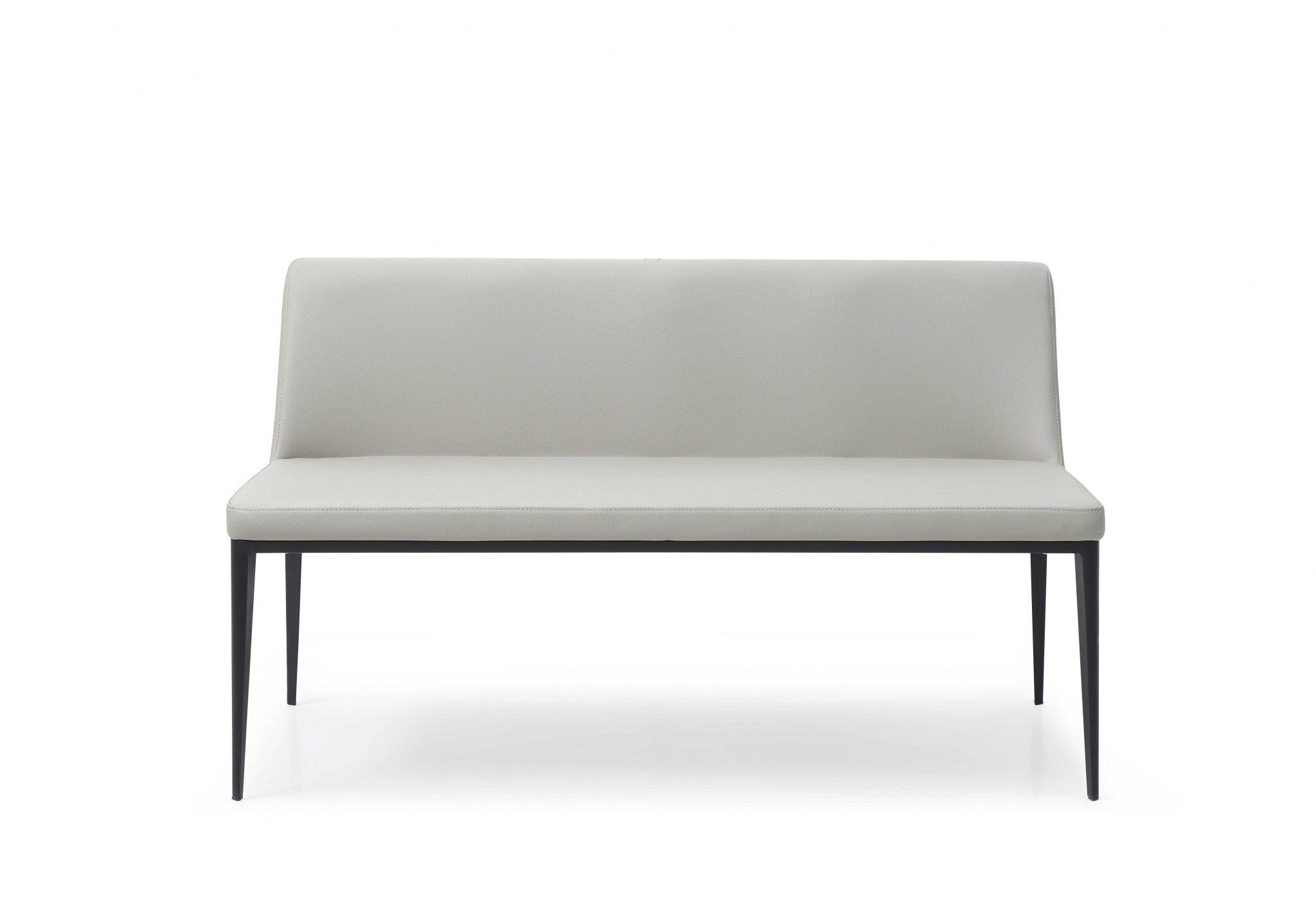 51" X 22" X 30" Light Grey Faux Leather Bench