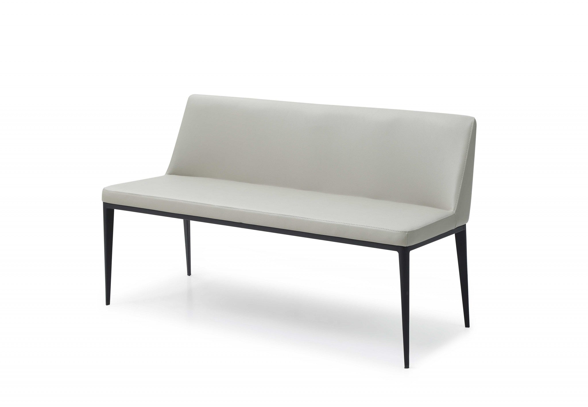 51" X 22" X 30" Light Grey Faux Leather Bench