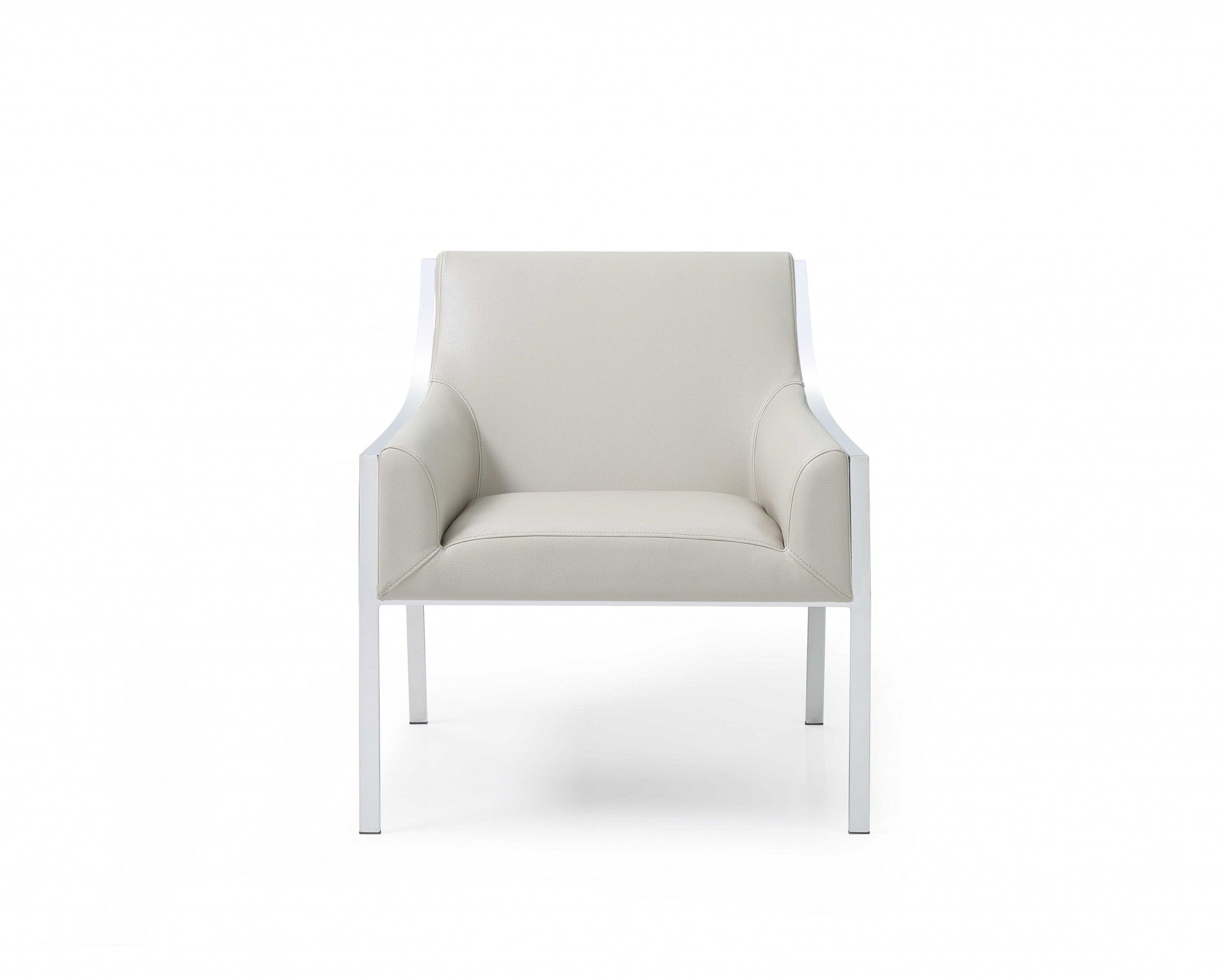 31" X 33" X 30" Taupe Stainless Steel Armed Chair