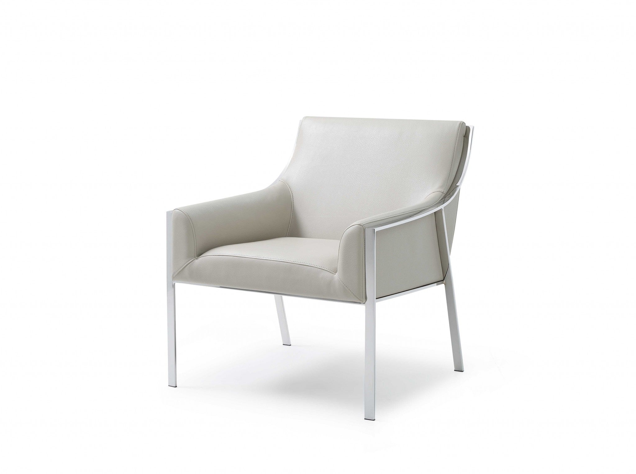 31" X 33" X 30" Taupe Stainless Steel Armed Chair