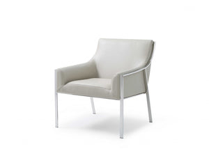 31" X 33" X 30" Taupe Stainless Steel Armed Chair