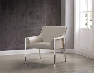 31" X 33" X 30" Taupe Stainless Steel Armed Chair