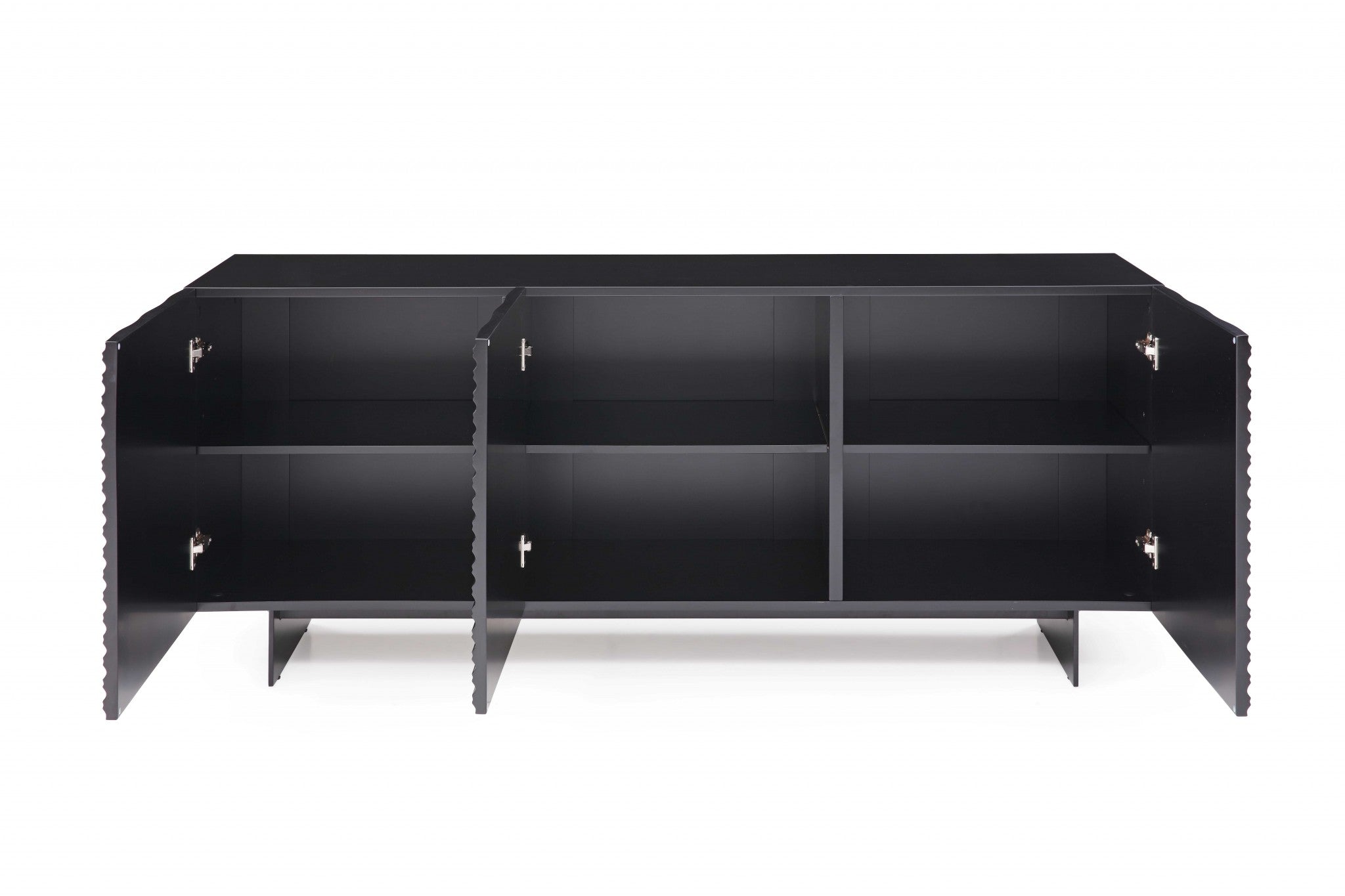 71" X 20" X 30" Black Metal Buffet
