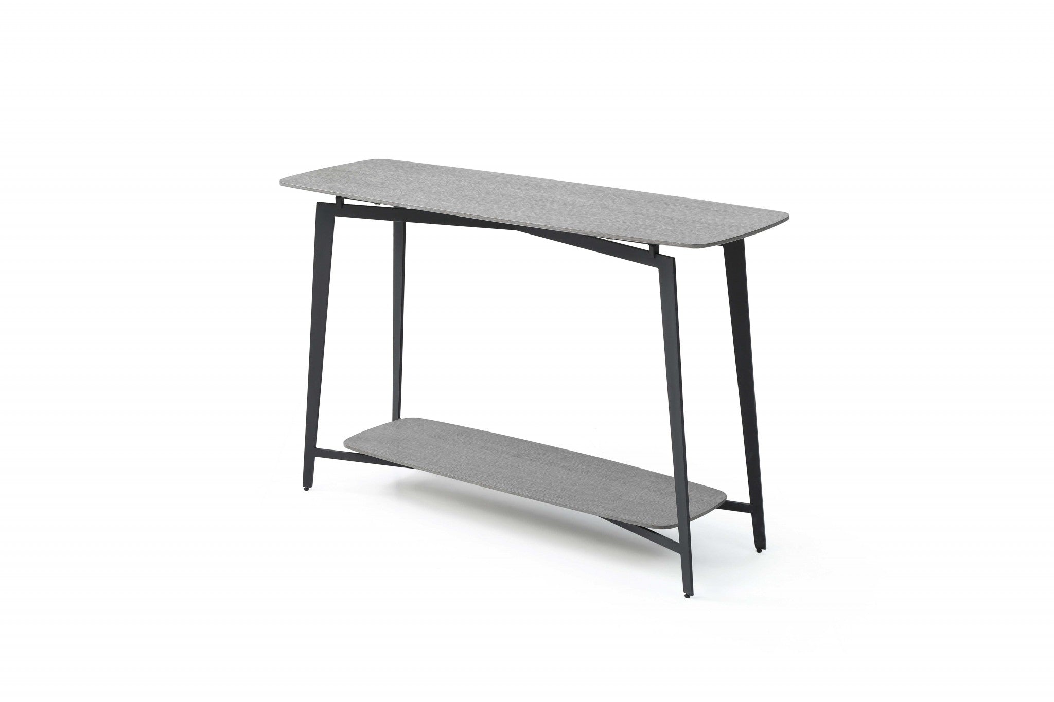 47" X 16" X 30" Grey Oak Metal Console
