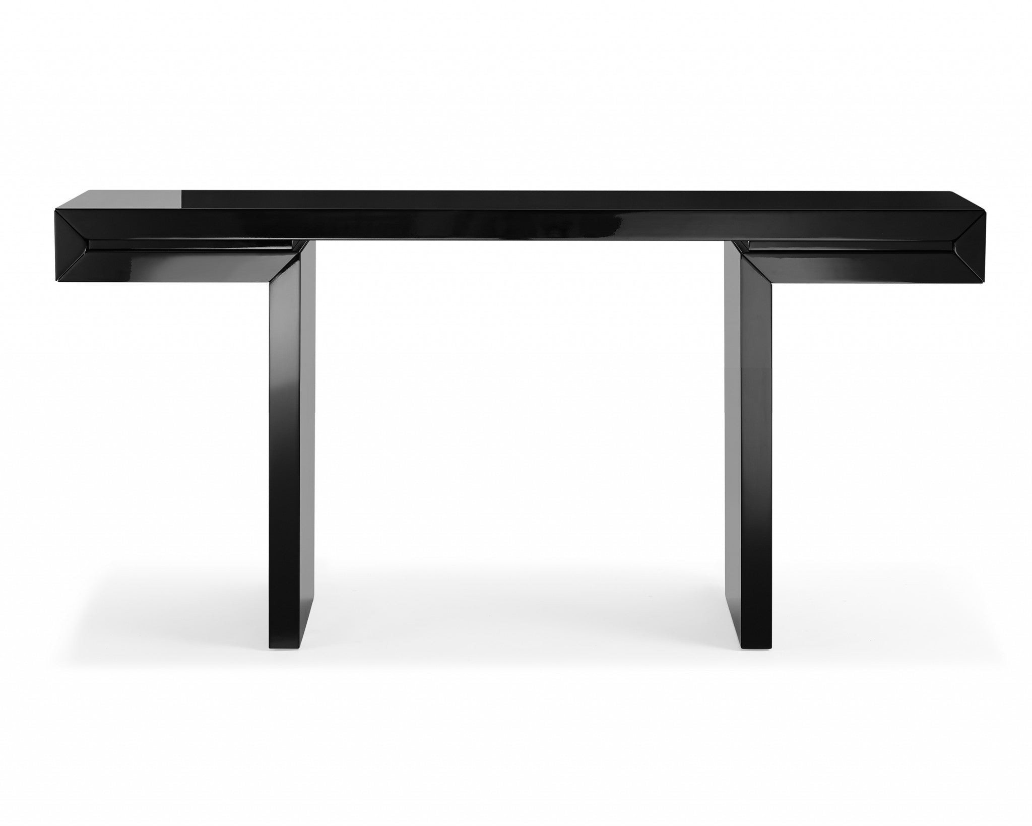 63" X 15" X 35" Black Lacquer Console