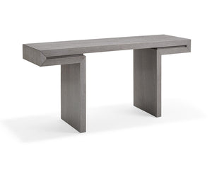 63" X 15" X 35" Grey Oak Veneer Console