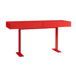 59" X 18" X 30" Red Lacquer Console