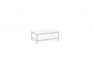 35" X 22" X 14.5" White Aluminum Coffee Table