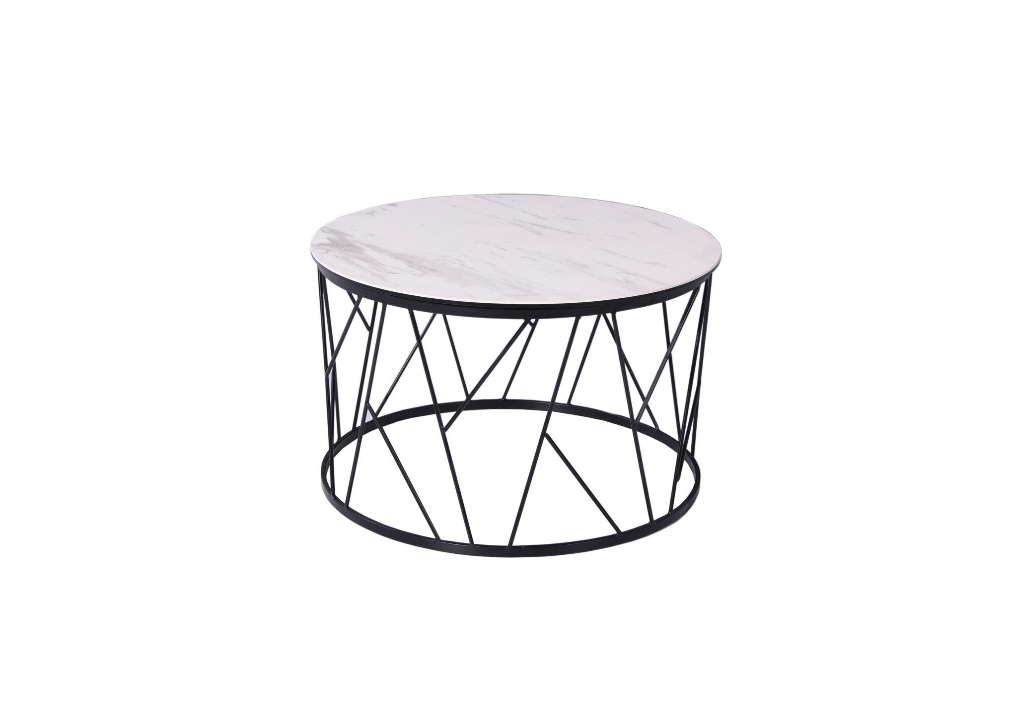 39" X 39" X 16" Black Iron Coffee Table