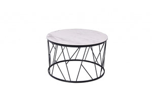 39" X 39" X 16" Black Iron Coffee Table