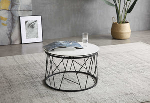 39" X 39" X 16" Black Iron Coffee Table