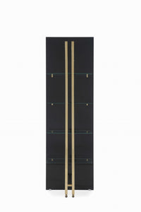 24" X 13" X 77" Back Glass Bookshelf