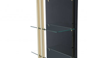 24" X 13" X 77" Back Glass Bookshelf