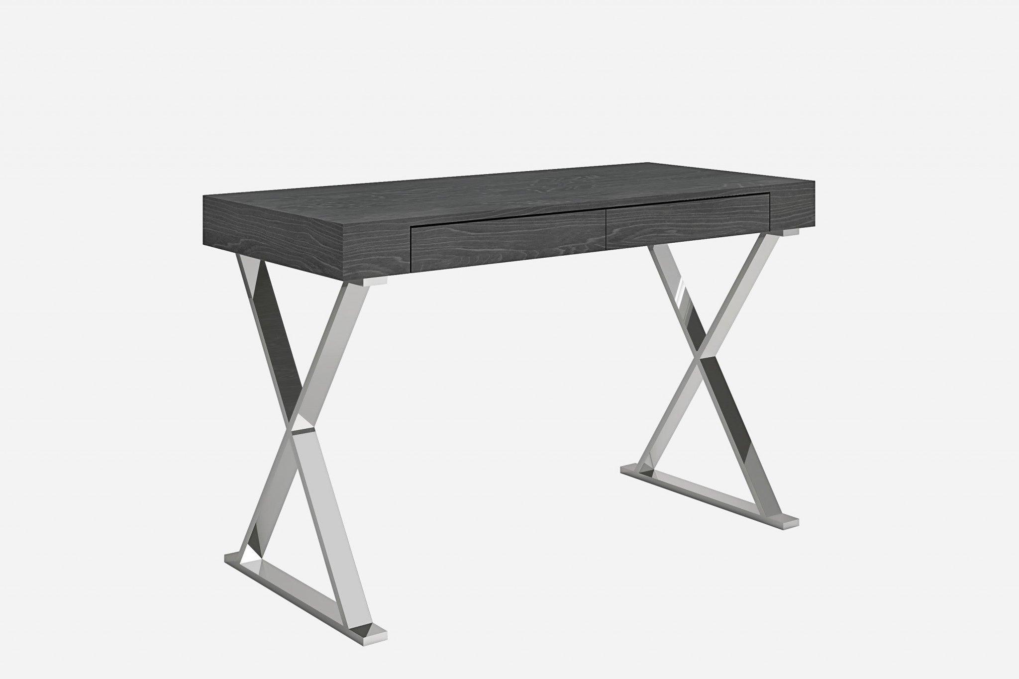 47" X 22" X 29" Grey Stainless Steel Desk