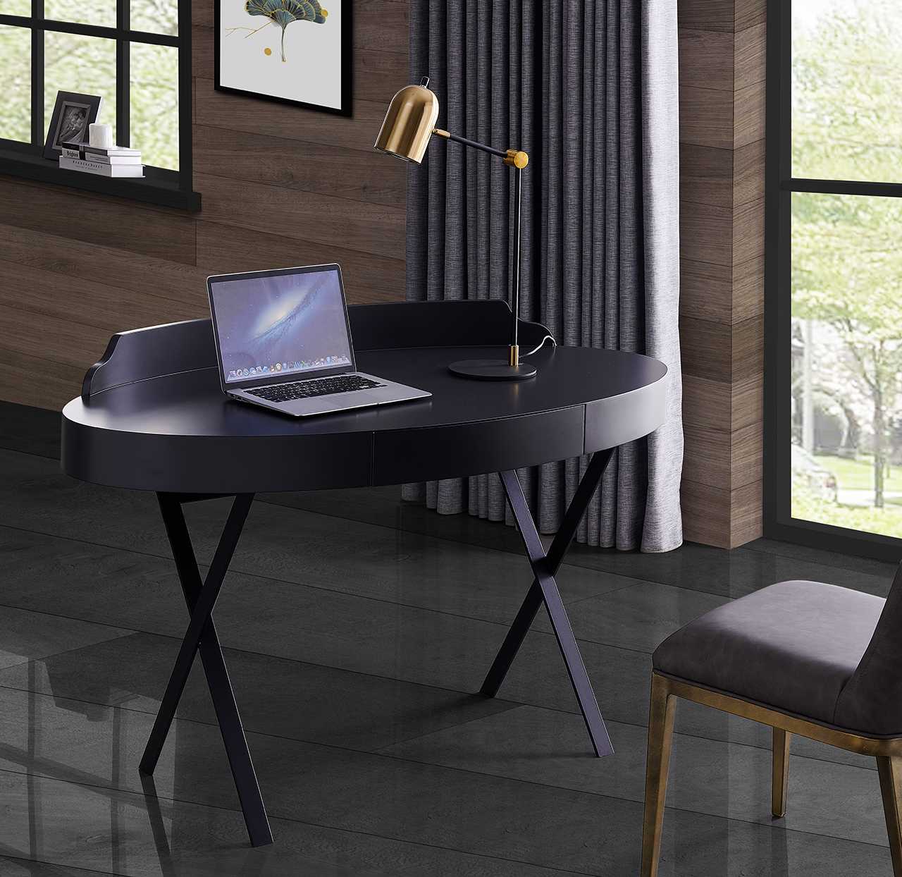 53" X 27.5" X 33.5" Grey Stainless Steel Desk