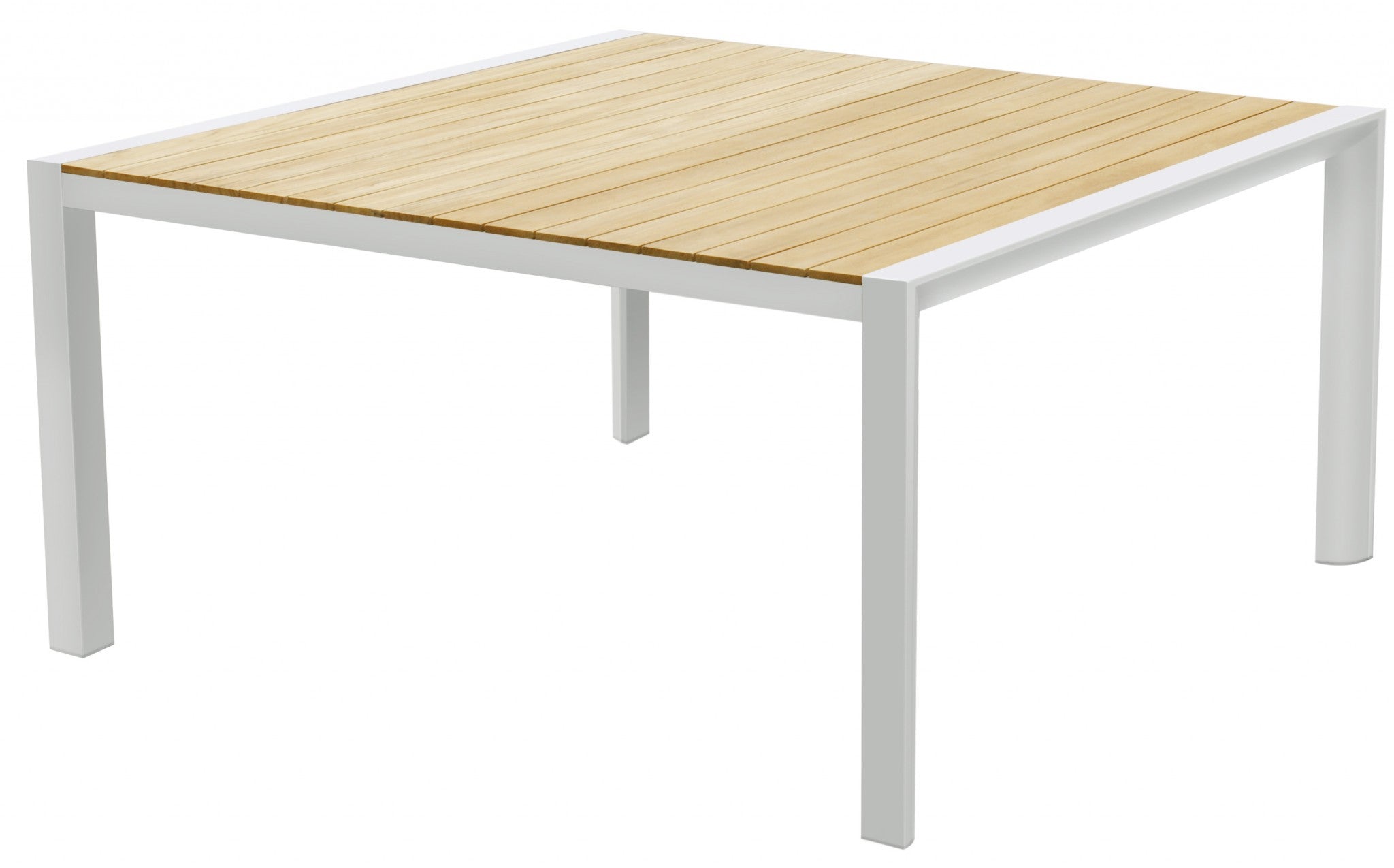 60" X 60" X 30" White Aluminum Dining Table
