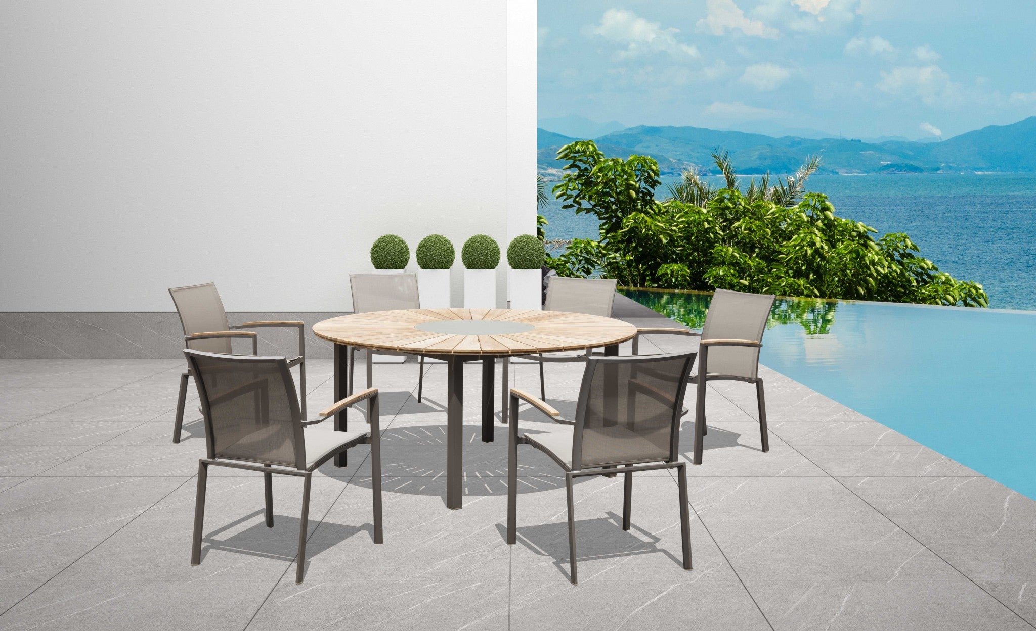 63" X 29" Clear Teak Dining Table