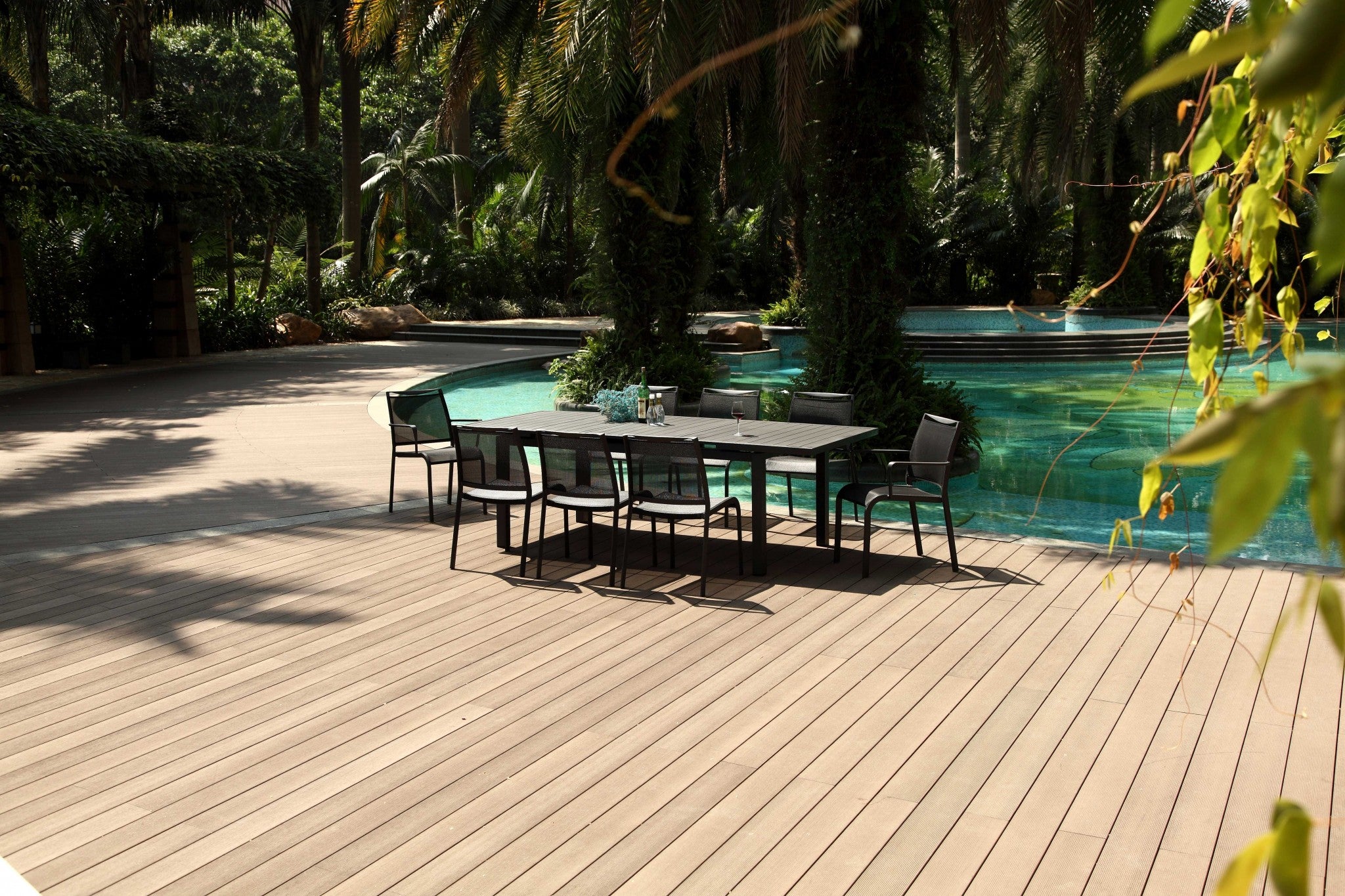 71" X 43" X 30" Gray Aluminum Dining Table