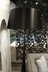 24" X 24" X 67" Black Steel Floor Lamp