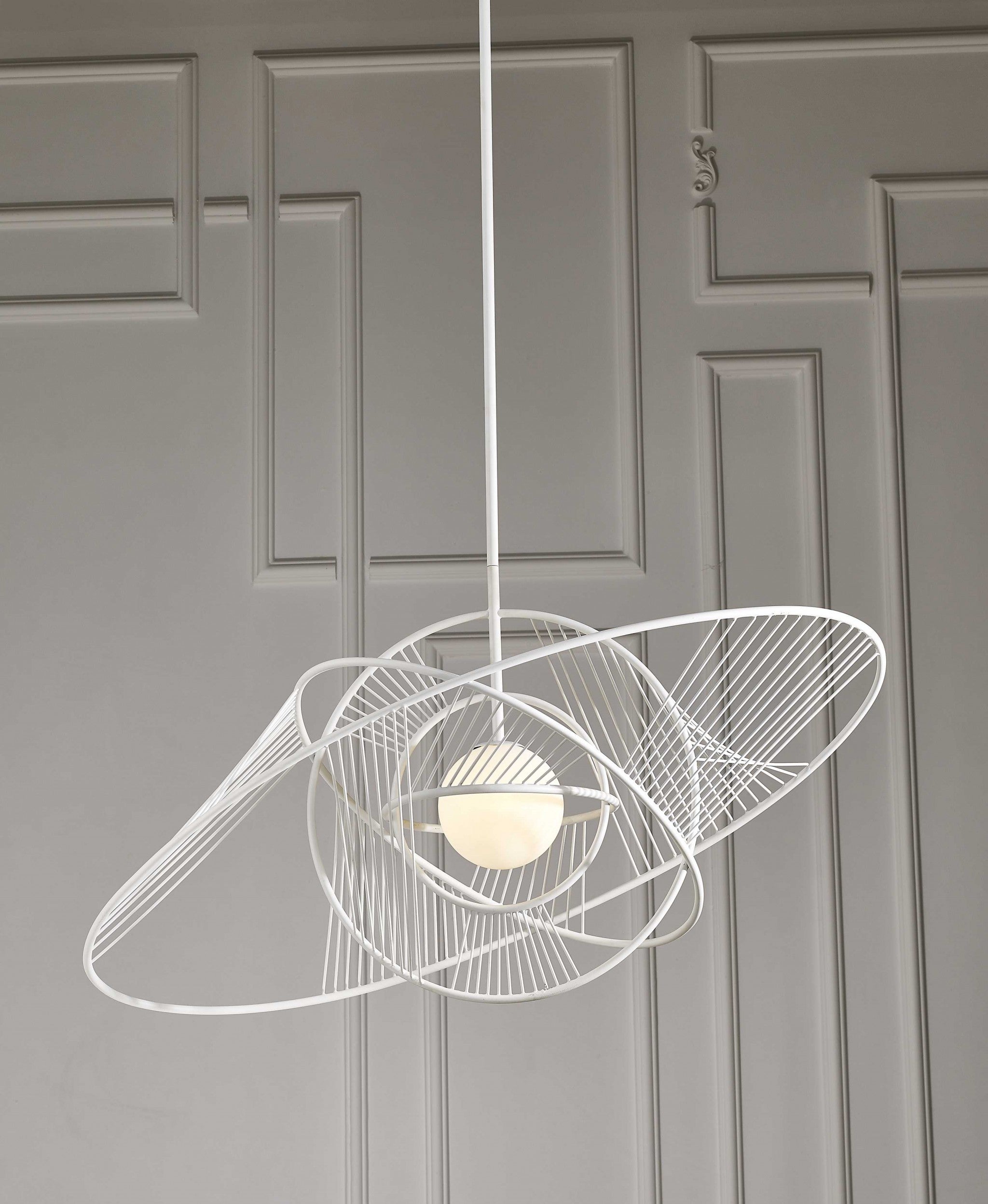 33" X 16.5" White Aluminum Pendant Lamp
