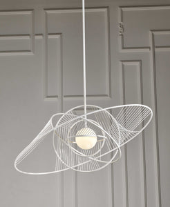33" X 16.5" White Aluminum Pendant Lamp