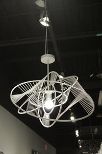 33" X 16.5" White Aluminum Pendant Lamp