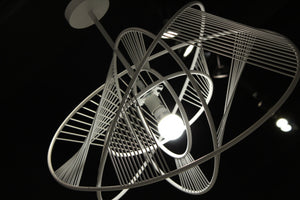 33" X 16.5" White Aluminum Pendant Lamp