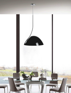 19" X 19" X 40.5" Black Aluminum Pendant Lamp