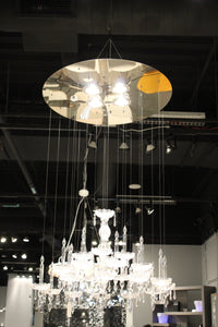 26" X 26" X 43" Clear Crystal Glass Pendant Lamp