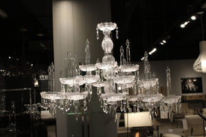 33" X 33" X 55" Clear Crystal Glass Pendant Lamp