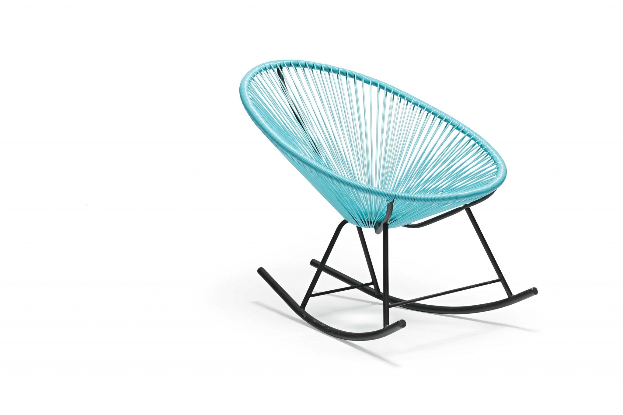Aqua Blue Round Bungee Style Rocking Chair