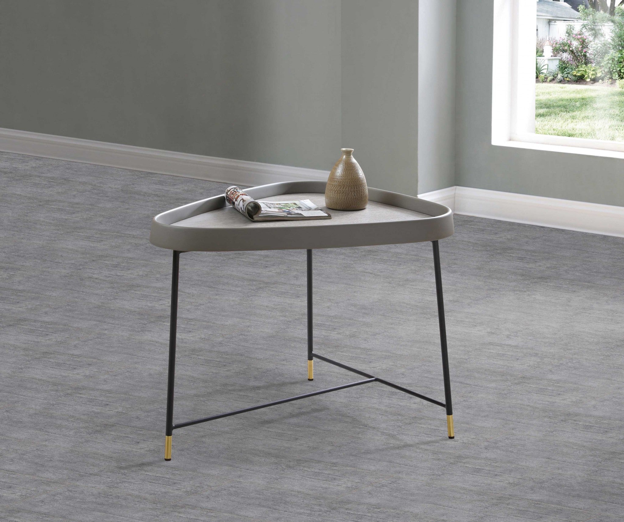 27.5" X 23.5" X 21" Black Metal Side Table