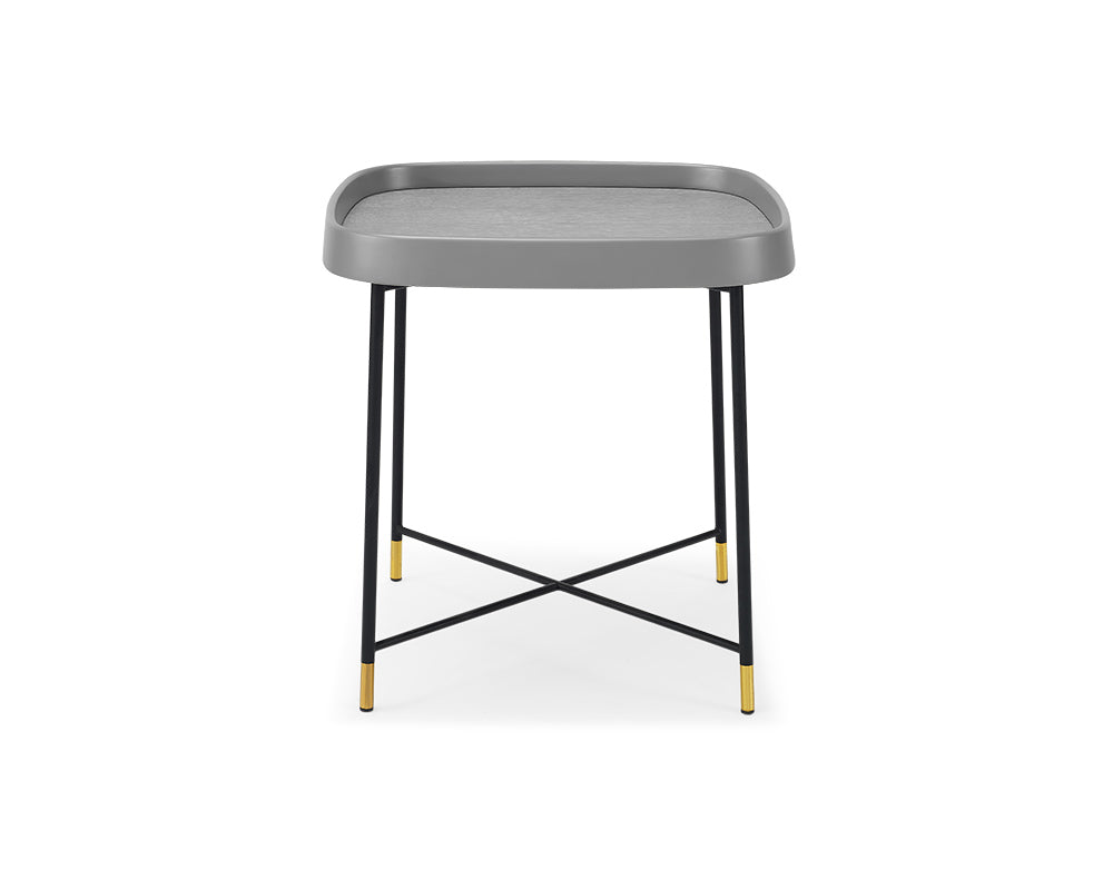 22" X 22" X 23" Black Metal Side Table