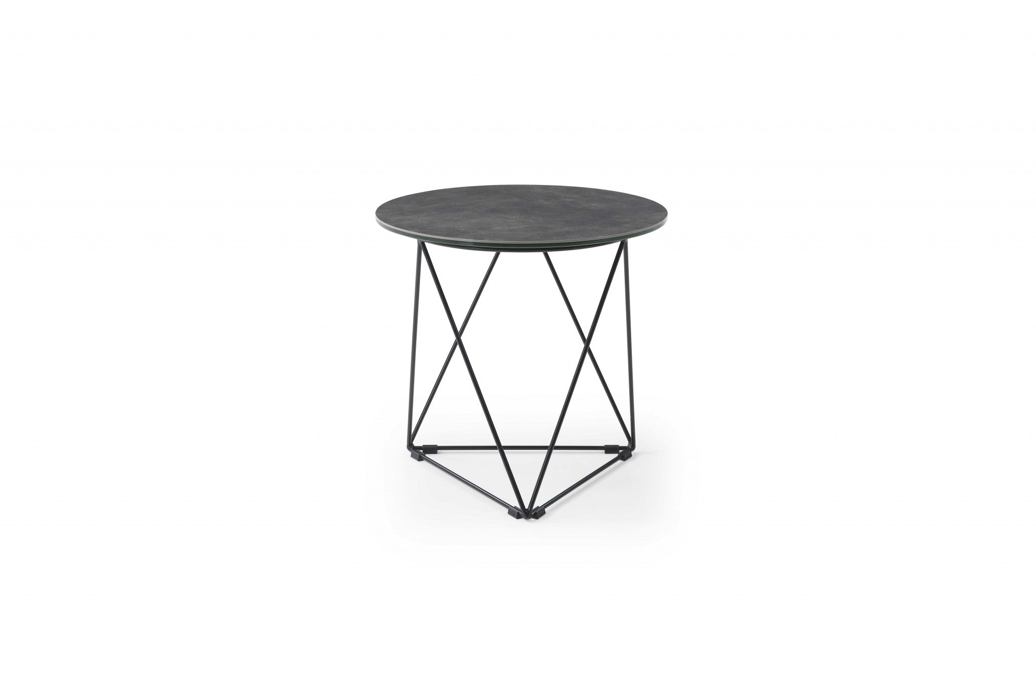 20" X 20" X 19" Gray   Black Ceramic Iron Side Table