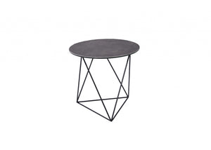 20" X 20" X 19" Gray   Black Ceramic Iron Side Table