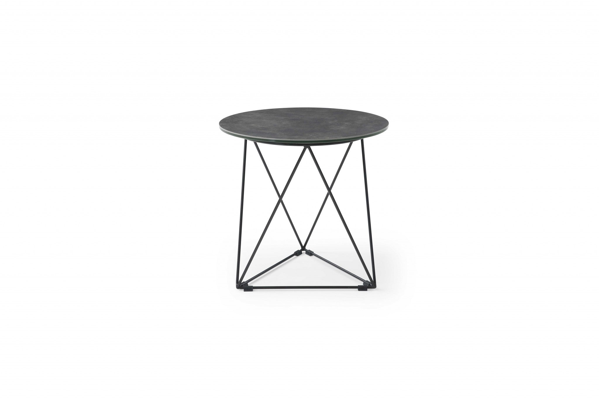 20" X 20" X 19" Gray   Black Ceramic Iron Side Table