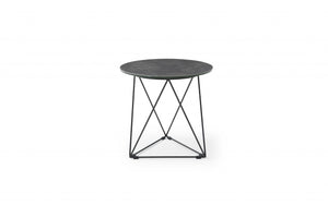 20" X 20" X 19" Gray   Black Ceramic Iron Side Table