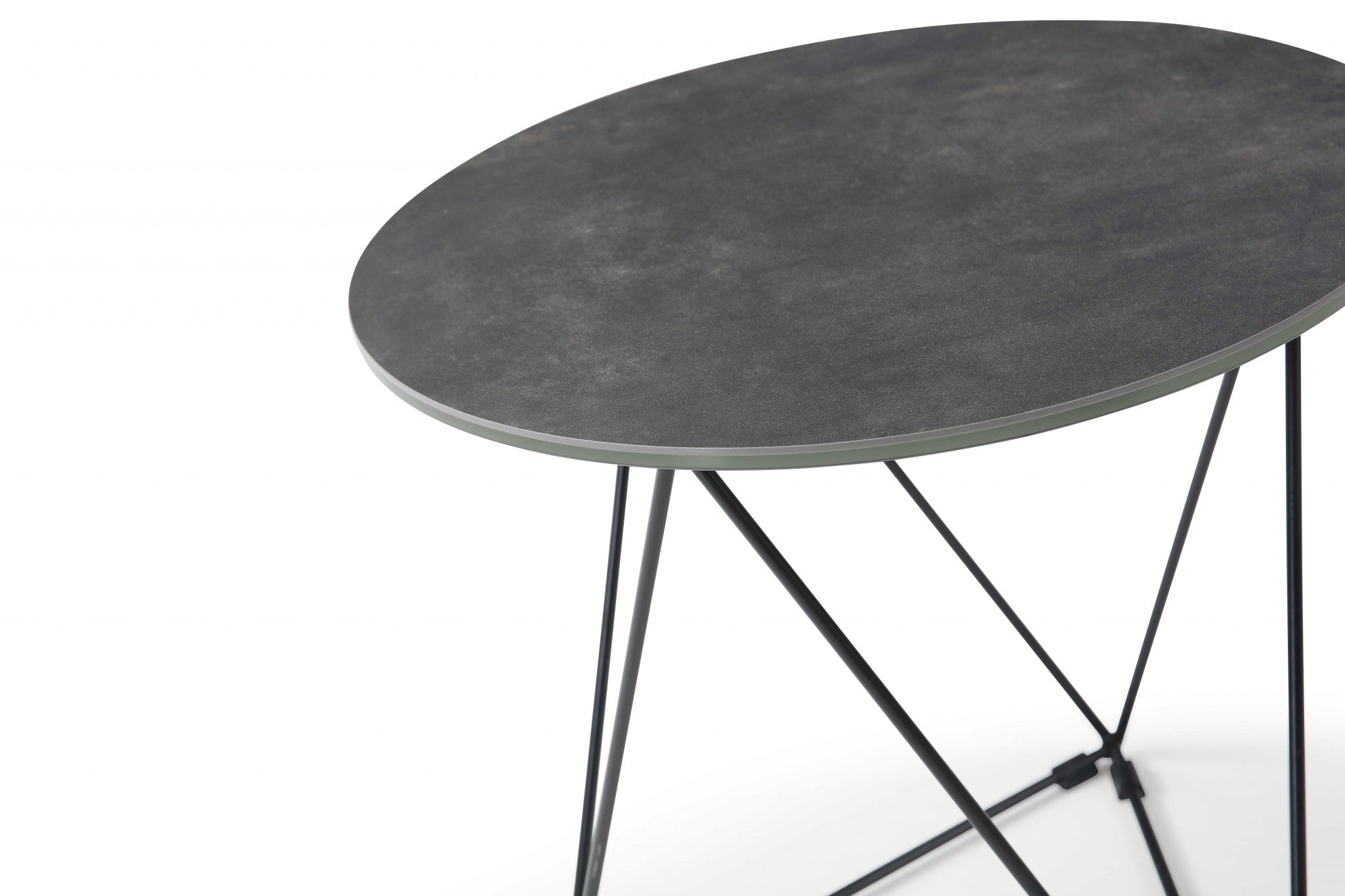 20" X 20" X 19" Gray   Black Ceramic Iron Side Table