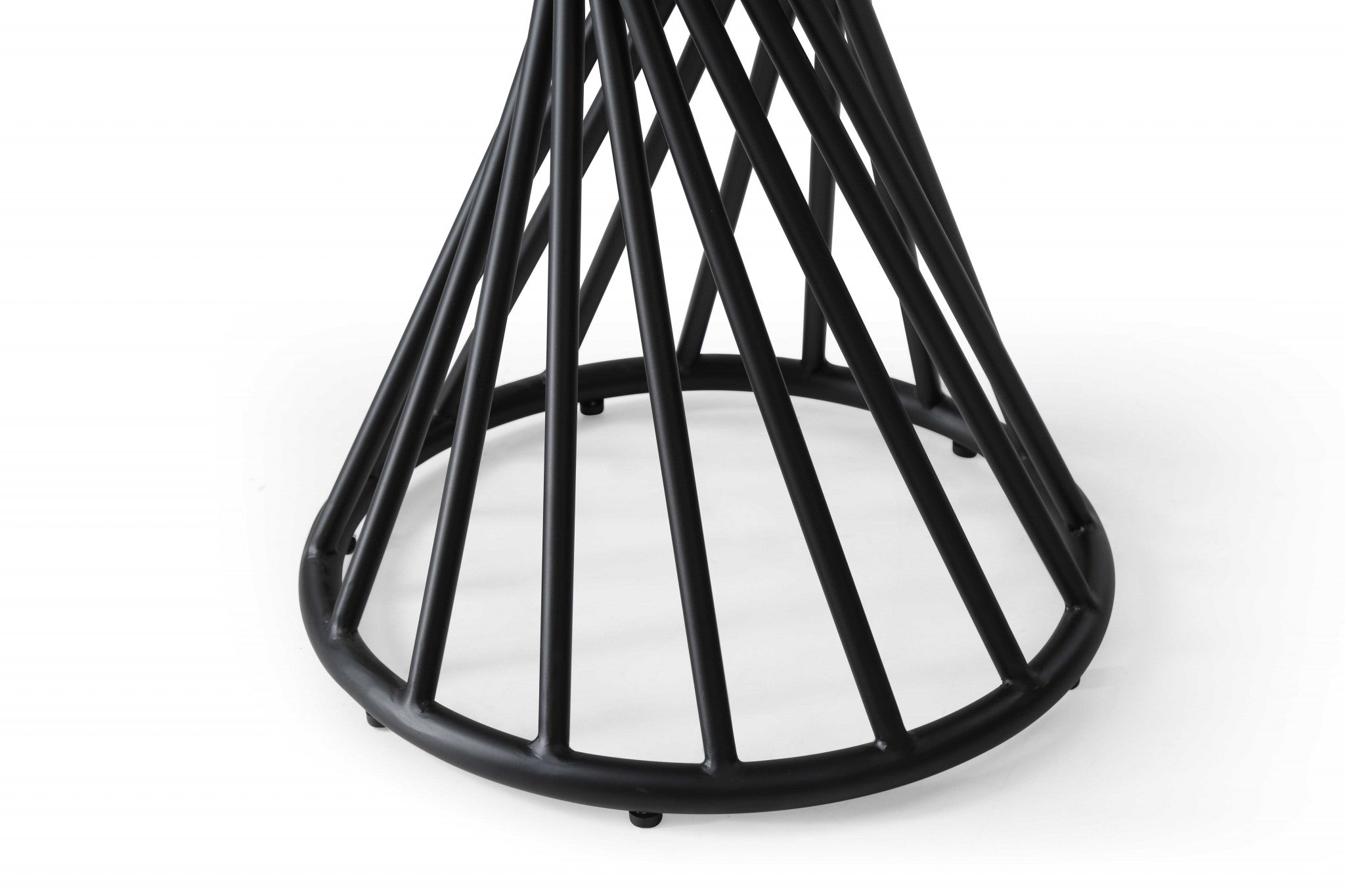 20" X 20" X 20" White Black Ceramic Iron Side Table
