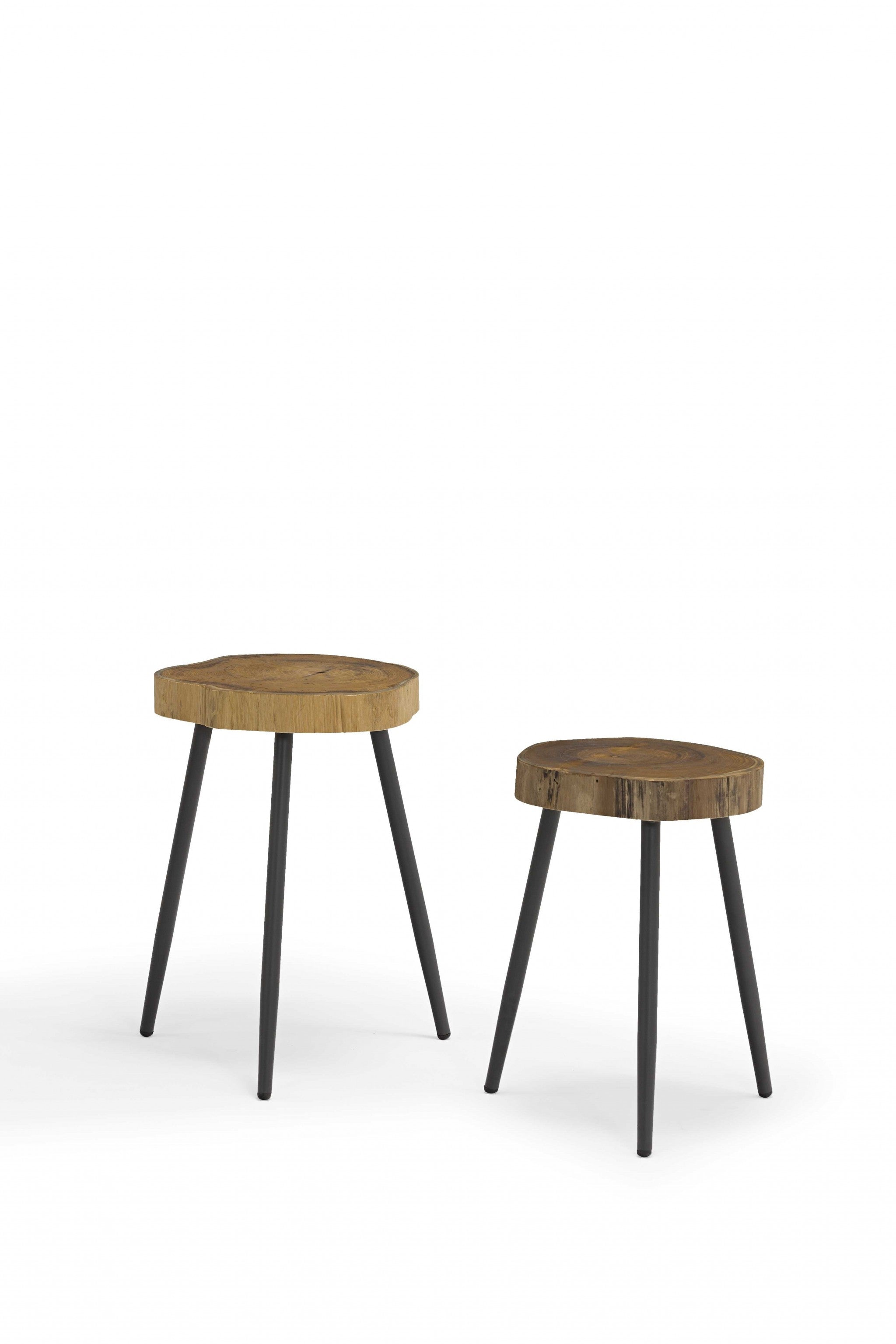 19" X 21" Natural Teak Wood Side Table