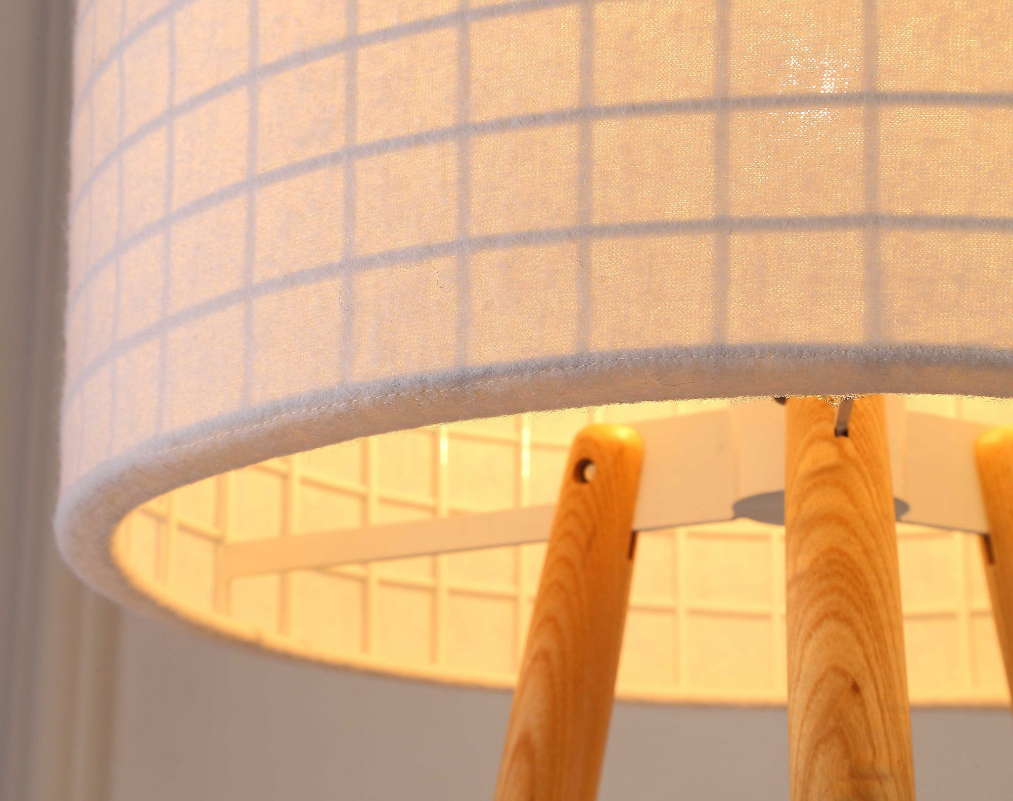 11" X 11" X 21" White Fabric Table Lamp